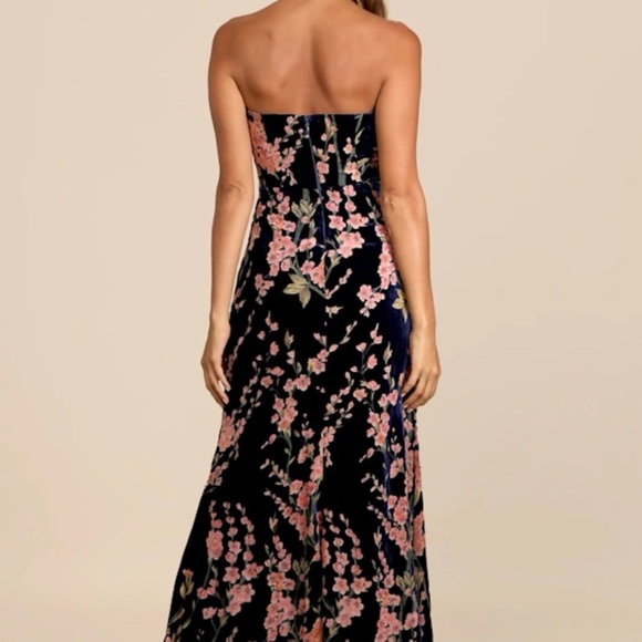 Lulu's Strapless Navy and Pink Floral Dress - Picture 4 of 5